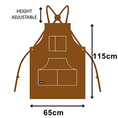 Heavy Duty Leather Welding Apron with 6 Pockets for Heat Protection
