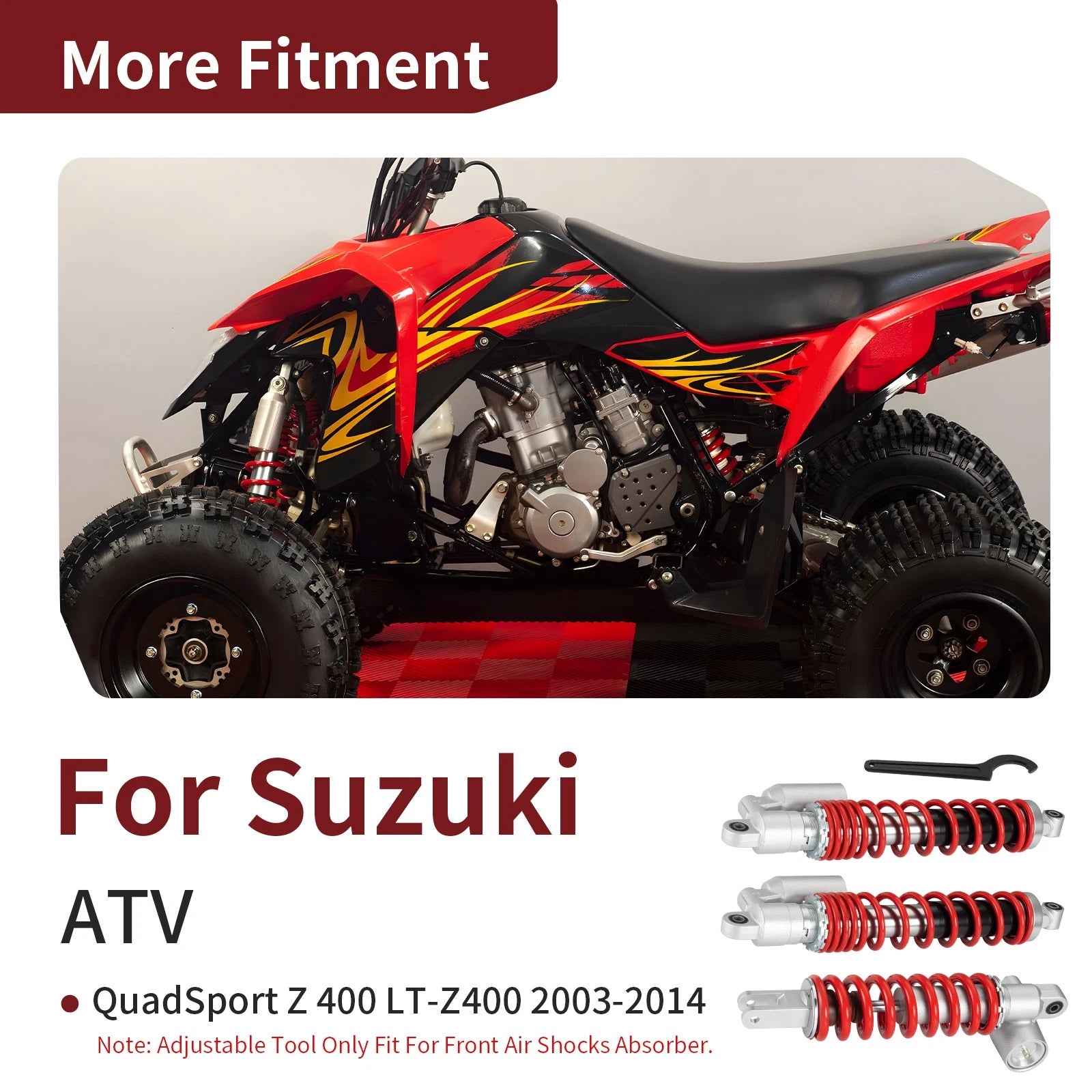Set of 2 Air Shocks for Suzuki Quadsport Z400 LTZ400 (2003–2014)