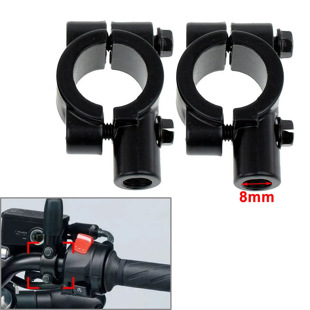 22MM M8 Motorcycle Handlebar Mirror Mount Holder Clamp Adaptor for
