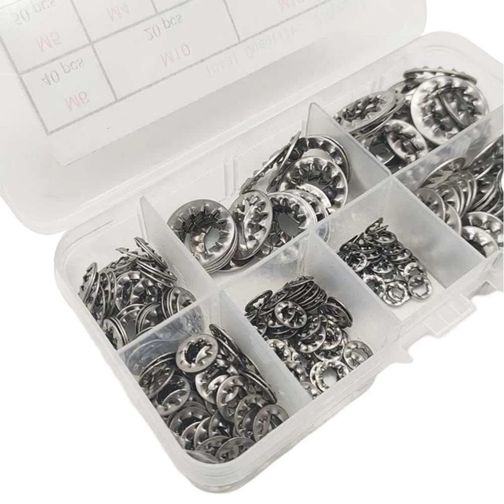 270Pcs Stainless Steel Internal Tooth Washers for Secure Fastening Solutions