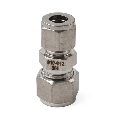10mm x 12mm OD Tube Double Ferrule Coupling Connector Compression Fitting