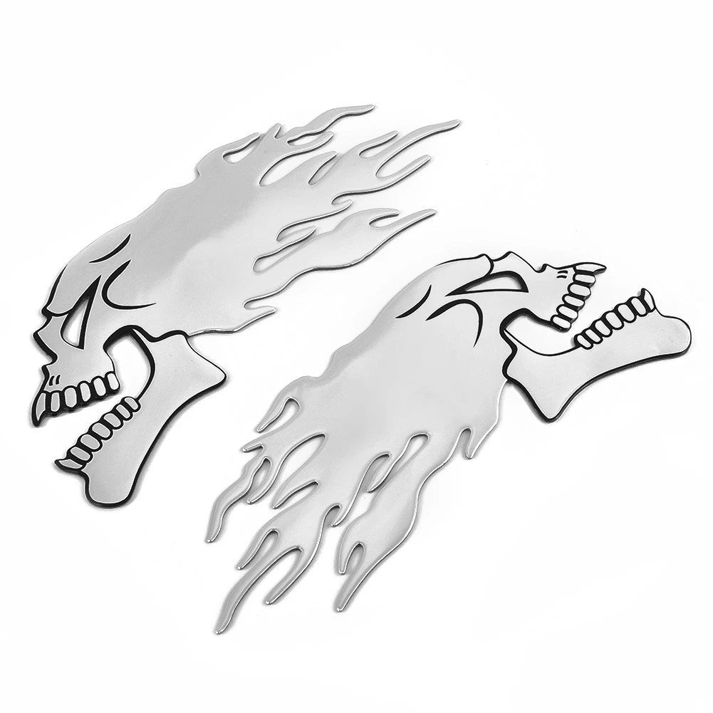 2pcs 3D Skull Badge Decal for Motorcycle