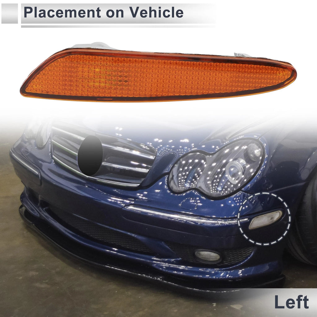Left Front Bumper Side Marker Light Cover for Mercedes-Benz W211 (2003–2009)