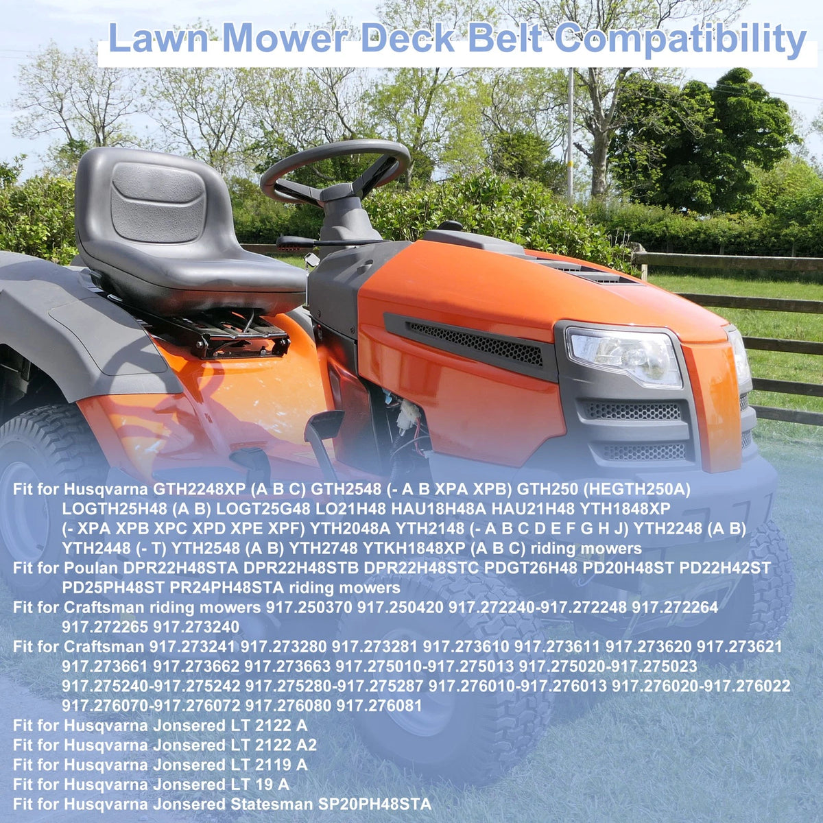 Lawn Mower Deck Belt No.180808/5321 for Husqvarna GTH2248XP (2003–2006)