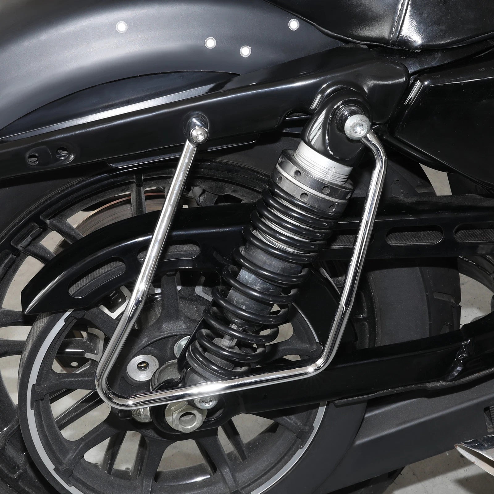 Chrome Saddlebag Support Brackets for Harley Sportster XL 883 1200 (2004–2016)