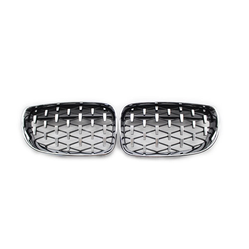 Chrome Diamond Front Kidney Grille for BMW 1 Series E81 E82 E87 E88 (2004–2013)