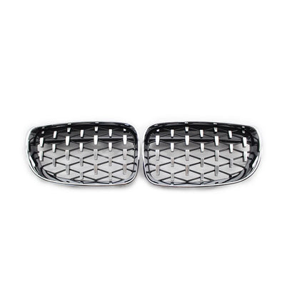 Chrome Diamond Front Kidney Grille for BMW 1 Series E81 E82 E87 E88 (2004–2013)