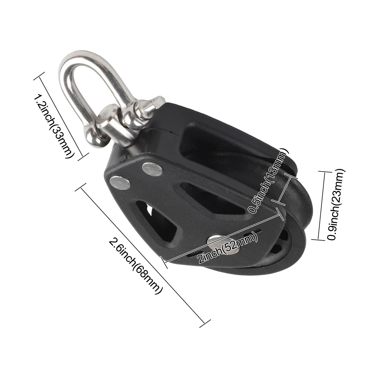 Set of 2 Robust Rotating Pulleys for All Ropes