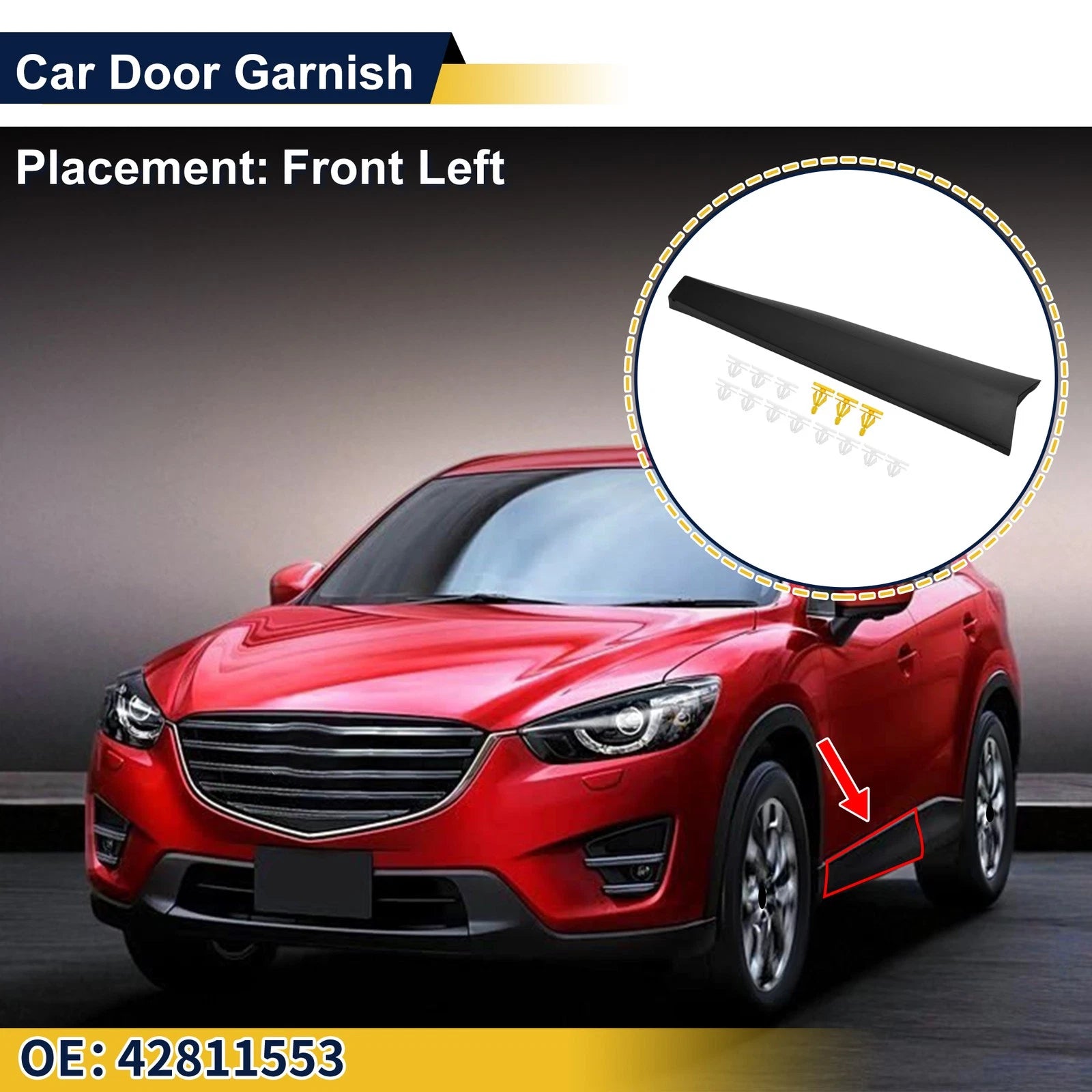 Door Side Lower Trim Door Side Garnish Replacement for Chevrolet Trax (2016–2020)