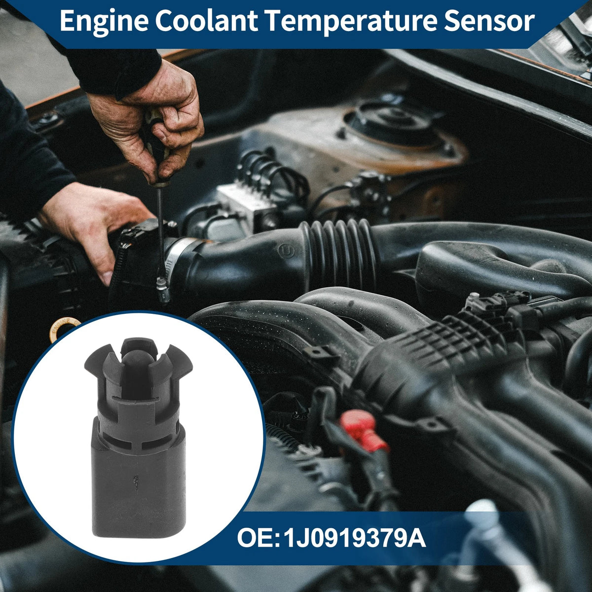 Engine Coolant Temperature Sensor 1J0919379A for Volkswagen Beetle (1999–2003)
