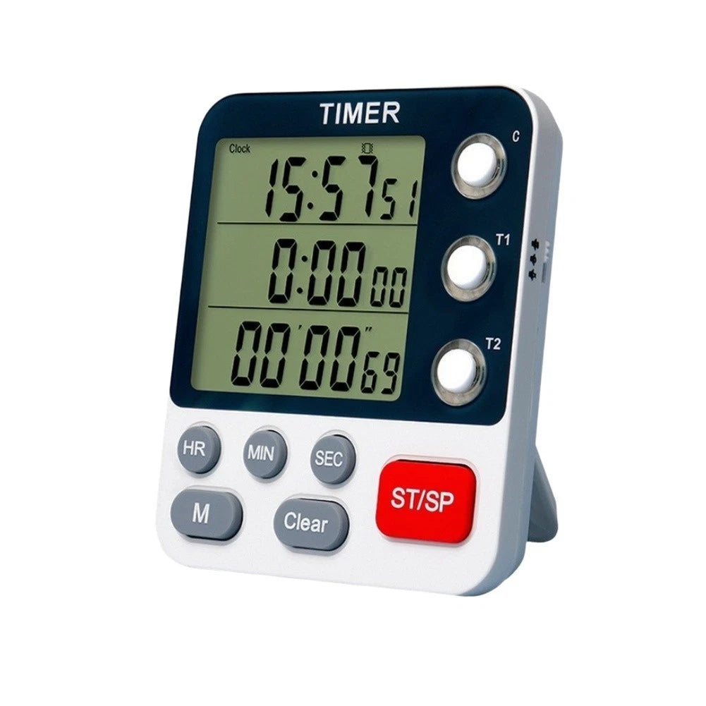 3 Channel Kitchen Timer with Stand and Magnet for Easy Use