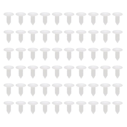 60pcs 7.8mm Plastic Car Interior Rivets Fastener Retainer Clips White