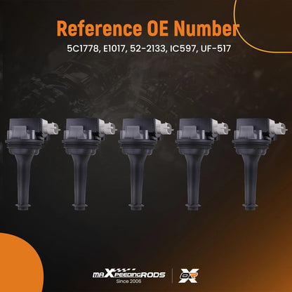 5x Ignition Coils Assembly for Volvo C30 S40 2.5L (2008–2013) 307134170
