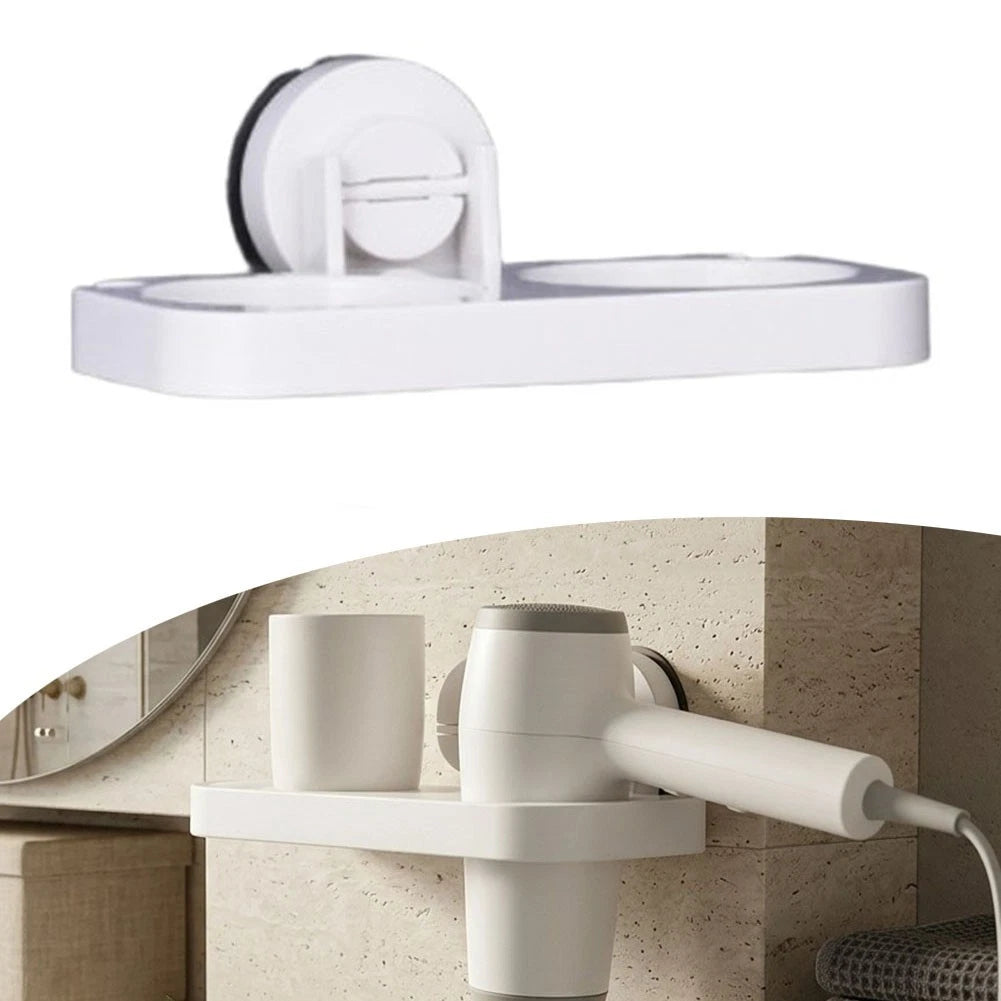 Organized Hair Dryer Storage with Toothbrush Cup (19.5 cm Width)