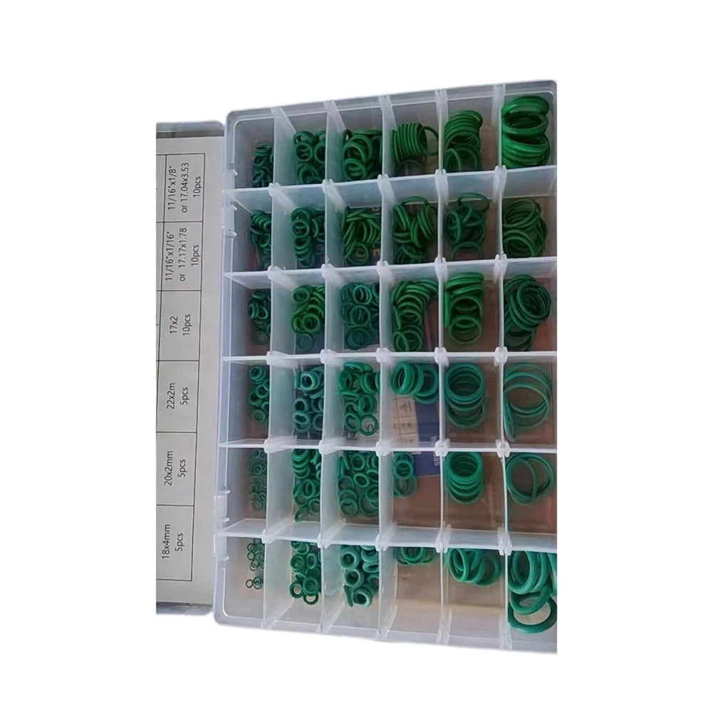 495-Piece Green Nitrile O Ring Kit for HVAC System Maintenance