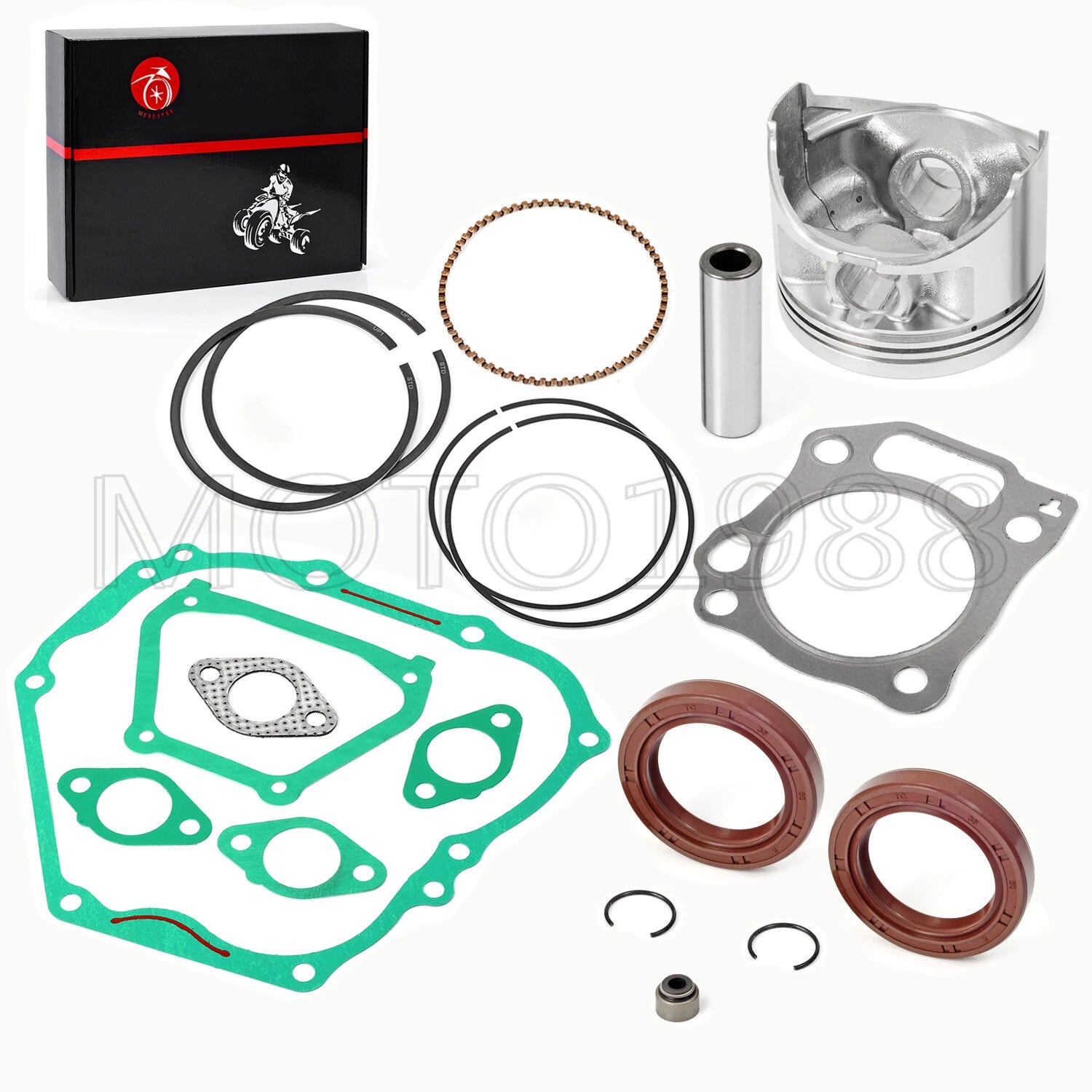 Engine Rebuild Kit with Piston Rings, Gaskets, Seals for Yamaha YDRA (357CC)