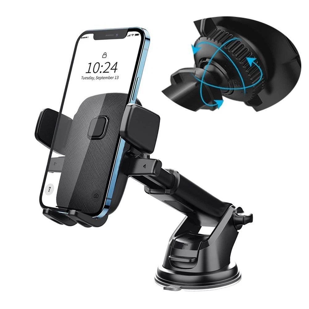 Suction Cup Phone Holder for Car Adjustable Bracket (Universal Fit)
