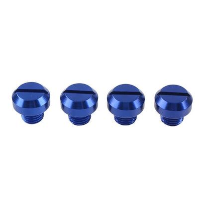 Set of 4 M10 Motorcycle Mirror Hole Blanking Plugs Screws Caps - Blue