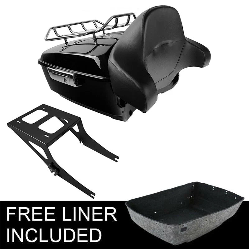 Trunk Backrest Pad Mount Rack for Harley Fatboy (2008–2017)