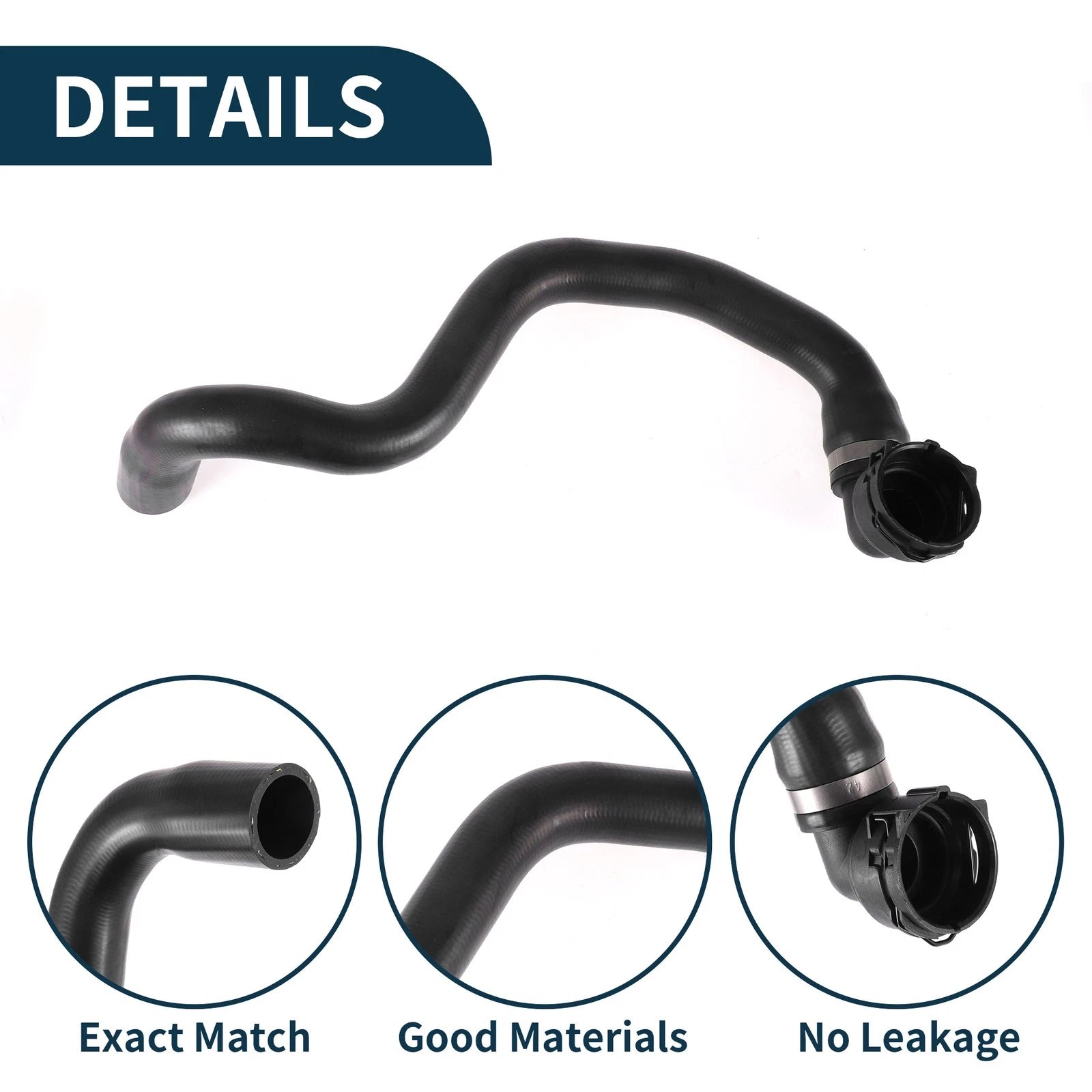 Radiator Hose Coolant Pipe for Volvo V40 (2014) Rubber Black