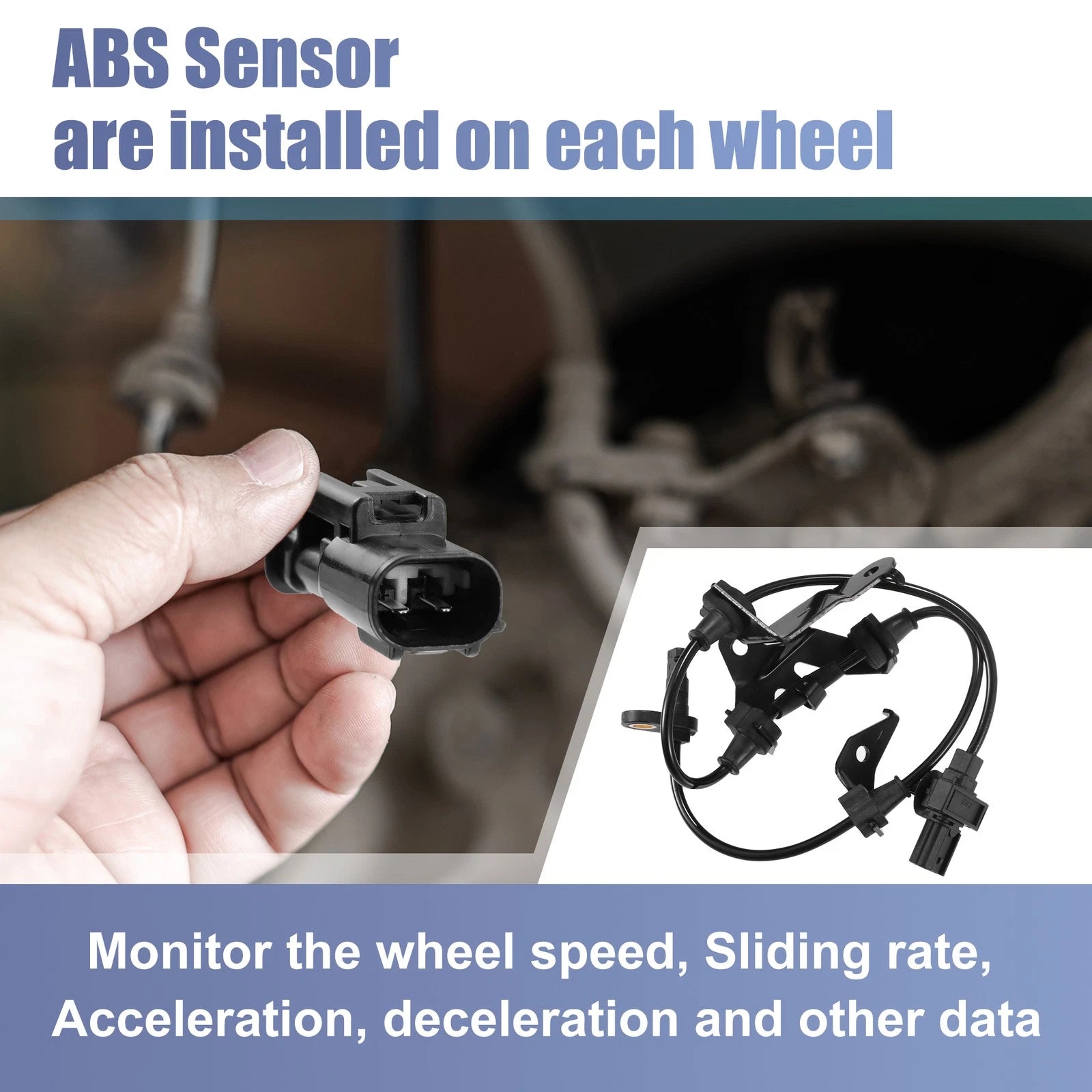 ABS Sensor Front Rear Left Right 4PCS Replacement for Honda Accord (2008–2012)