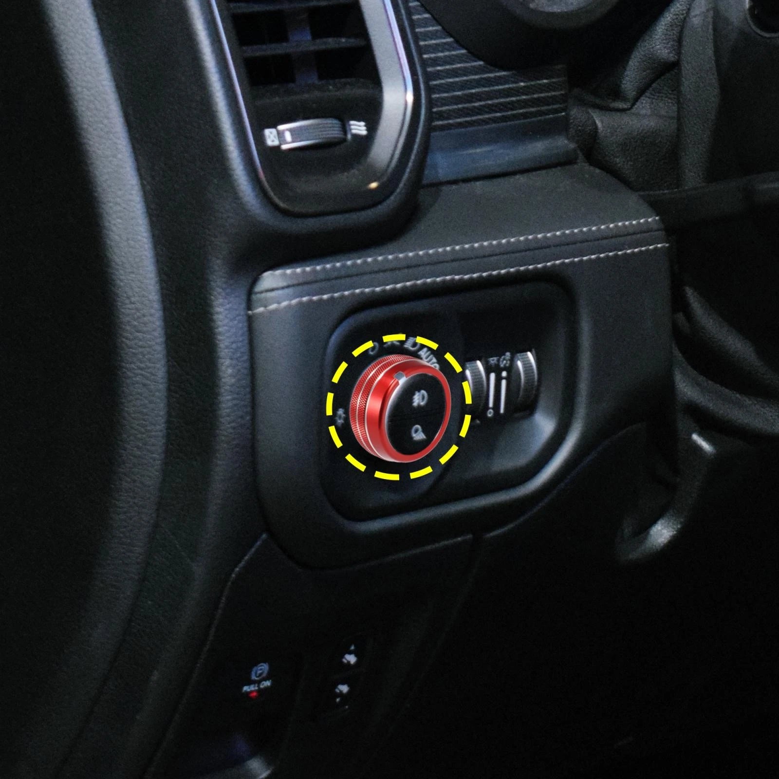 Headlights Switch Button Knob Ring Trim Cover for Dodge Ram (2010–2017)