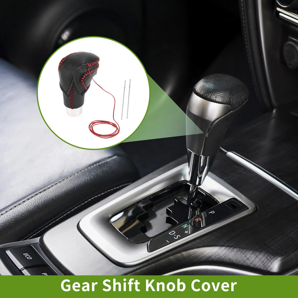 Gear Shift Knob Cover Replacement for Toyota CH-R (2018–2022) Pebbled Black Red