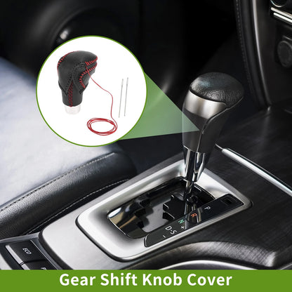 Gear Shift Knob Cover Replacement for Toyota CH-R (2018–2022) Pebbled Black Red