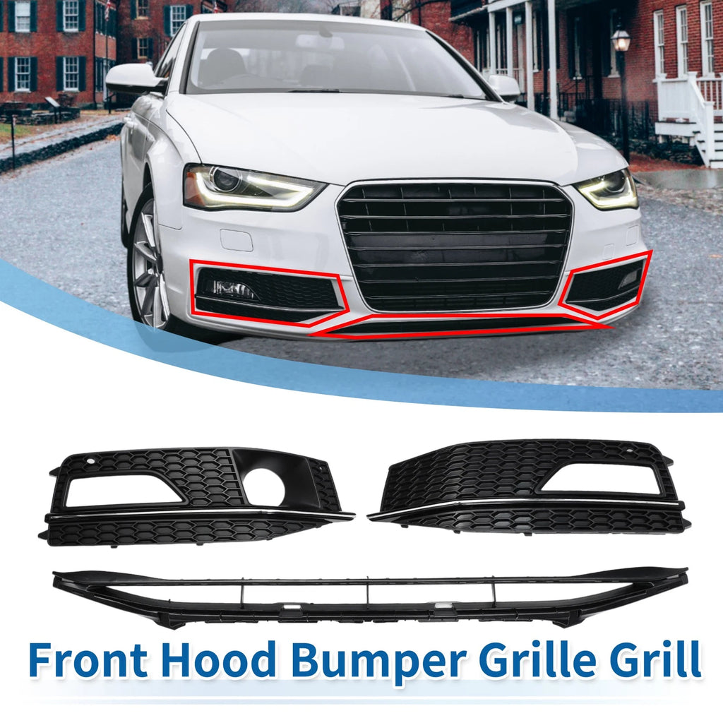Front Lower Bumper Grille Grill for Audi A4 (2013–2015) Sport Style 1 Set