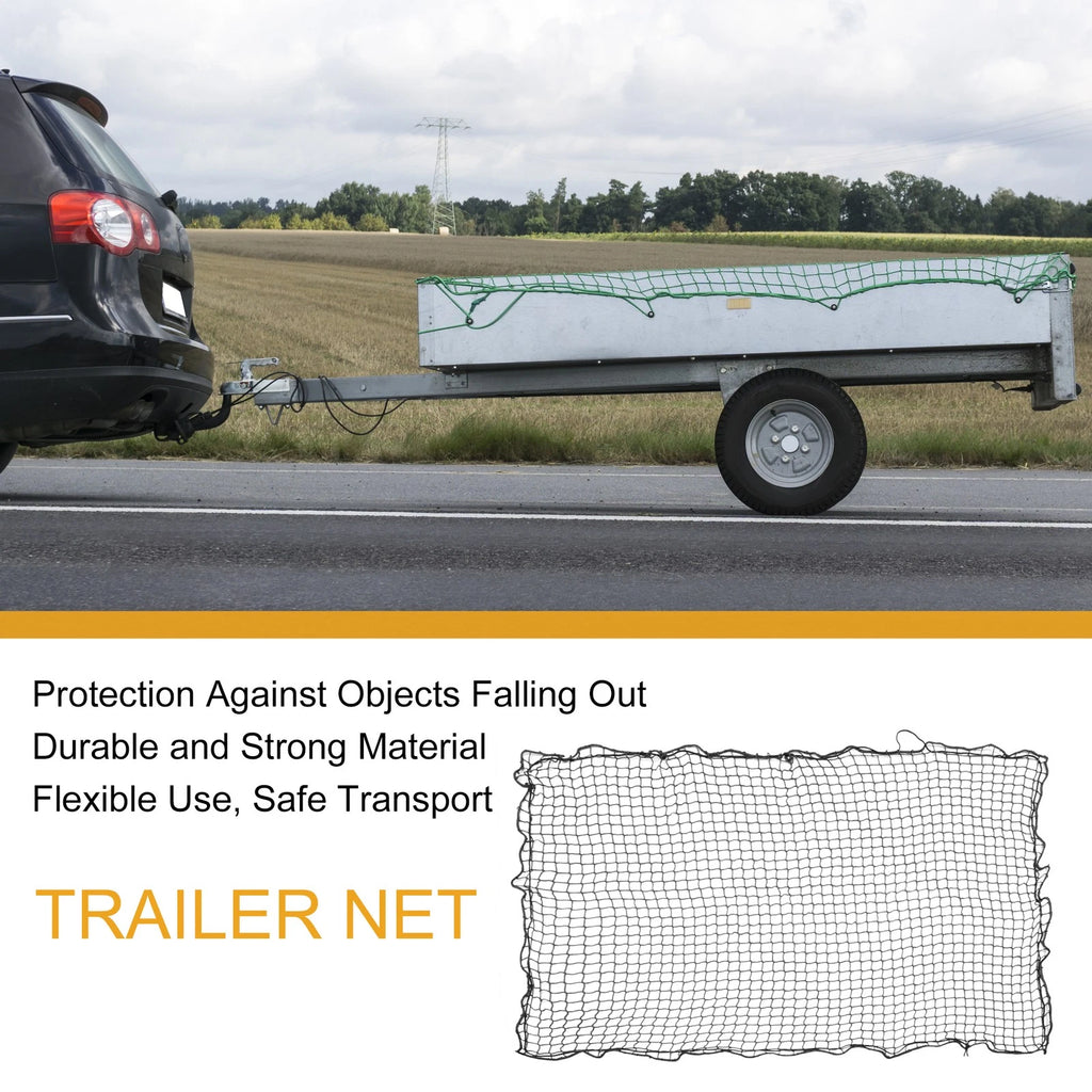 Universal Trailer Cargo Net Truck Trailer Net Scalable Nylon Black (1.8x2.5m)