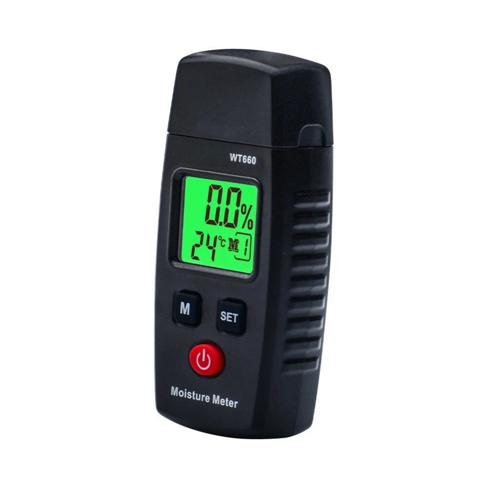 Digital Hygrometer for Wood and Construction Materials with Fork Probe