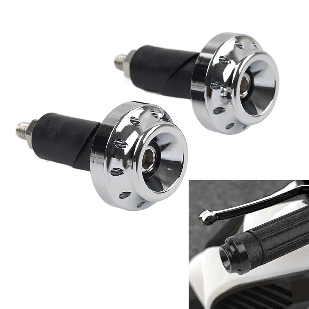 Pair of Chrome Handlebar Grips for Motorcycle (7/8'' & 1'')