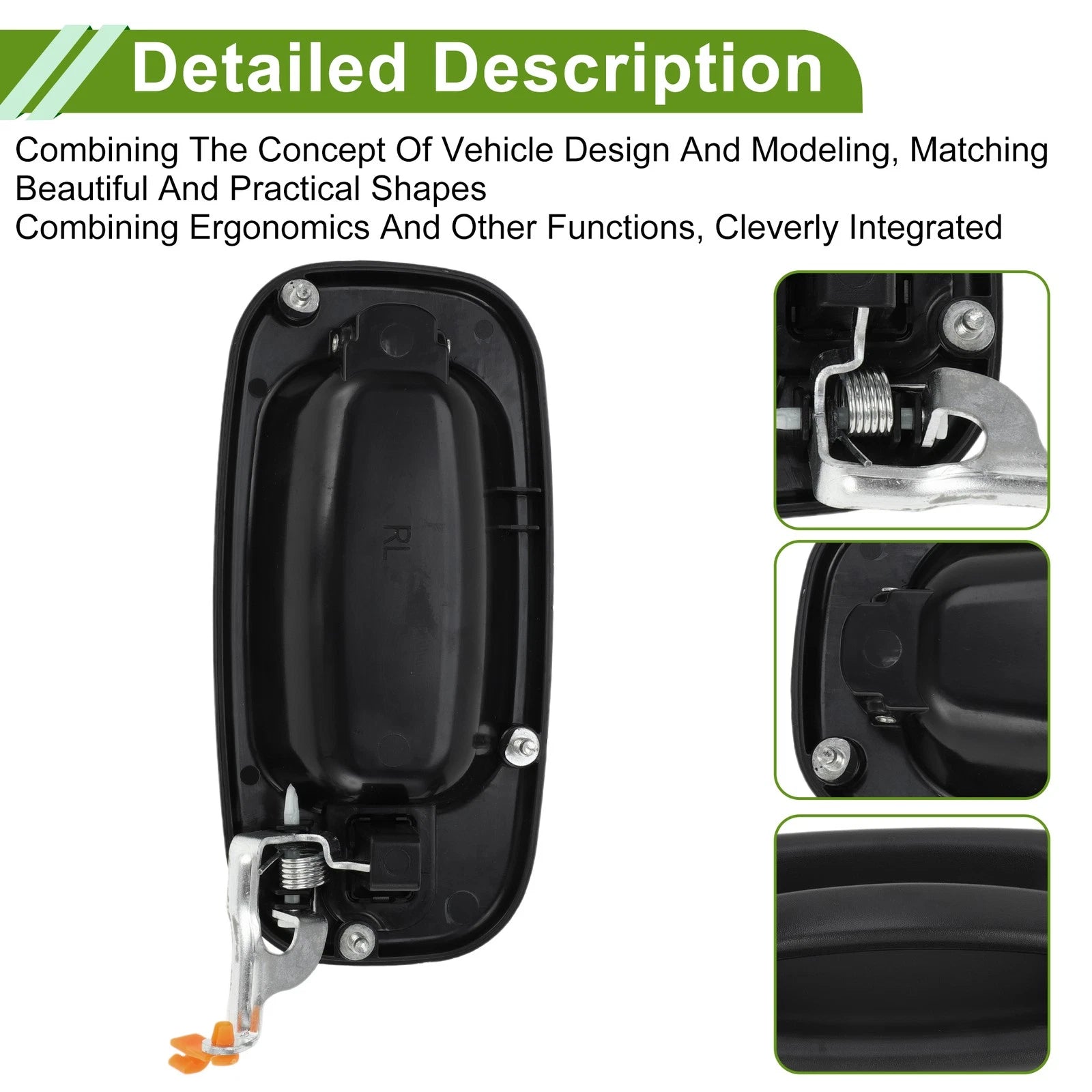 Exterior Door Handle Replacement for Chevrolet for GMC Silverado Black Rear Left (2010–2015)