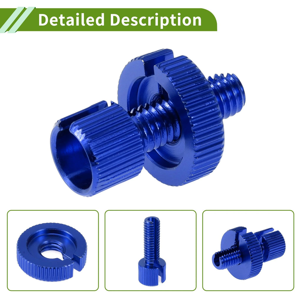 Clutch Brake Cable Adjuster Screw Set for M8 Motorcycles (Blue) (4 Pack)