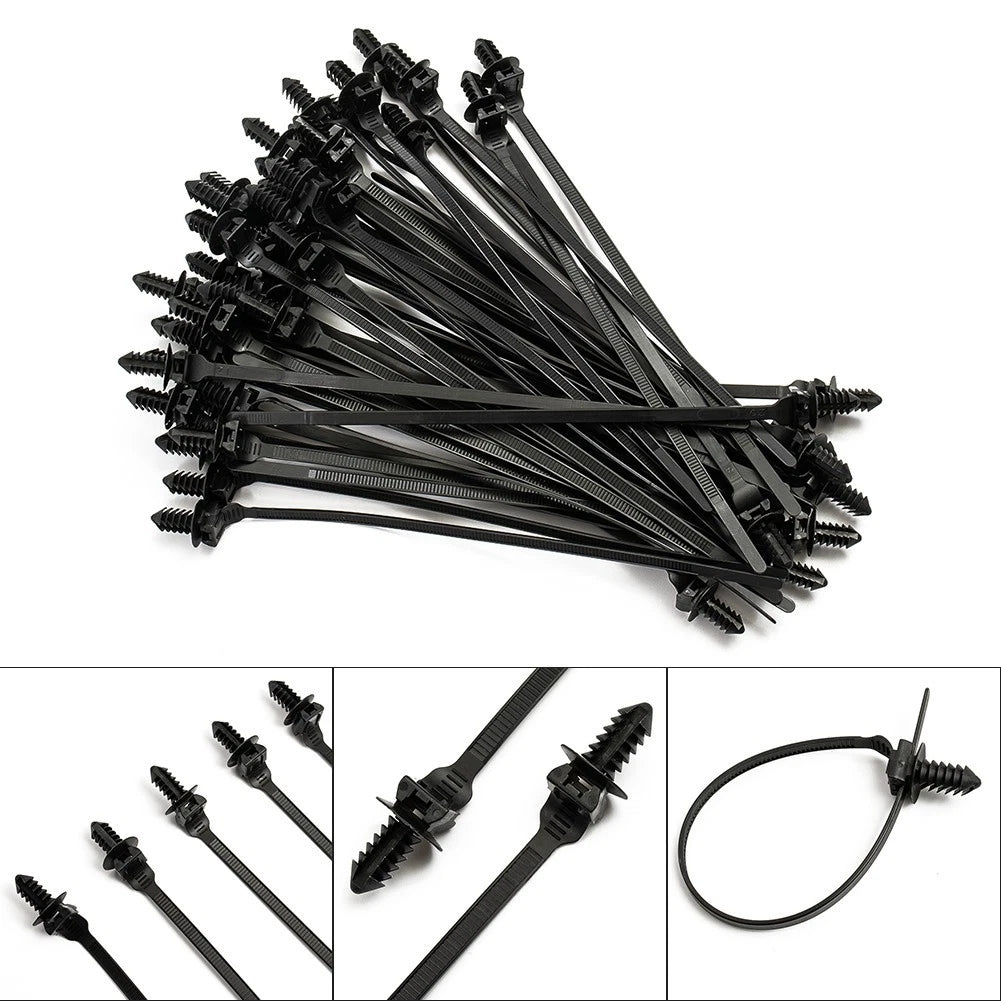 Zip Straps Cable Ties for Universal Use (Black Nylon)