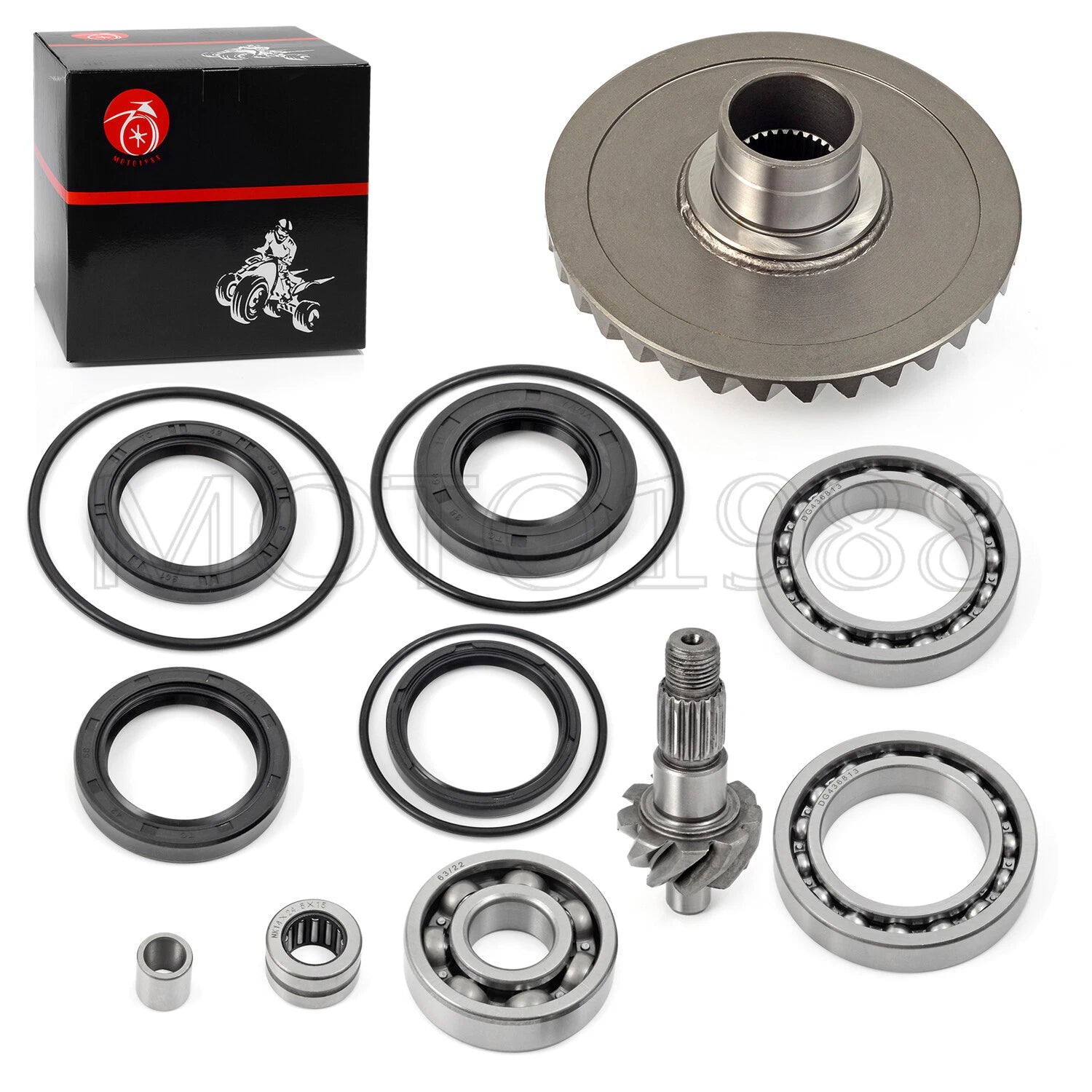 Rear Differential Ring & Pinion Gear + Bearing Kit for Honda TRX300FW (1988–2000)