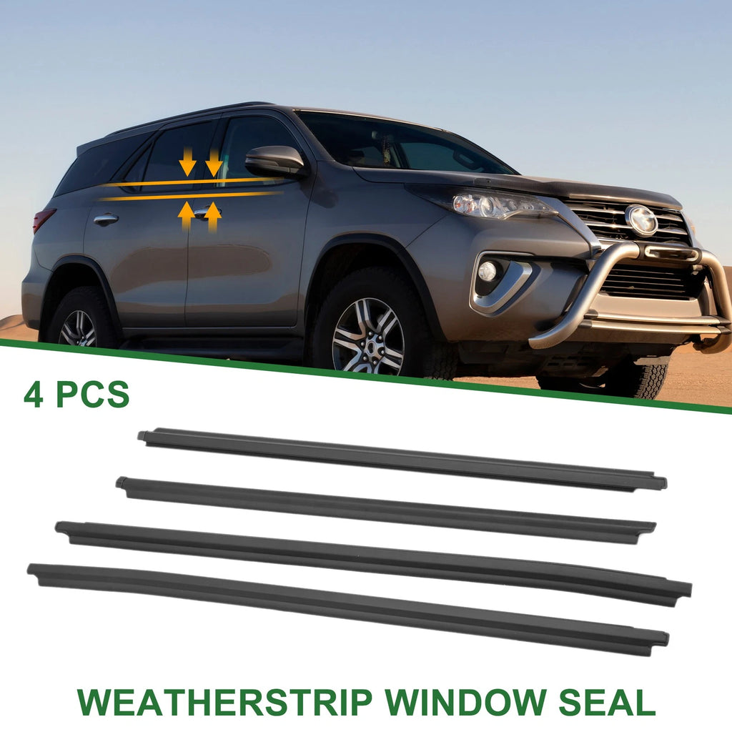 4pc Weatherstrip Window Seal Replacement for Toyota Fortuner (2004–2015)