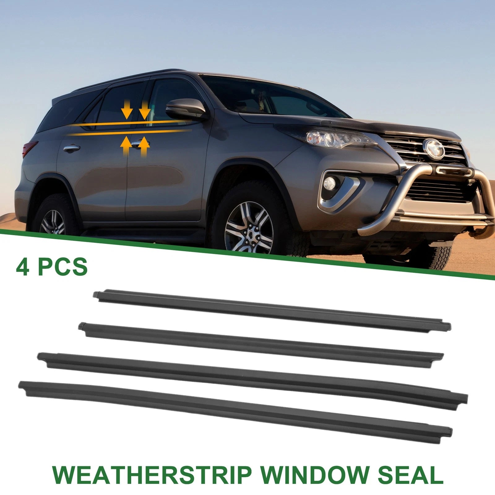 4pc Weatherstrip Window Seal Replacement for Toyota Fortuner (2004–2015)