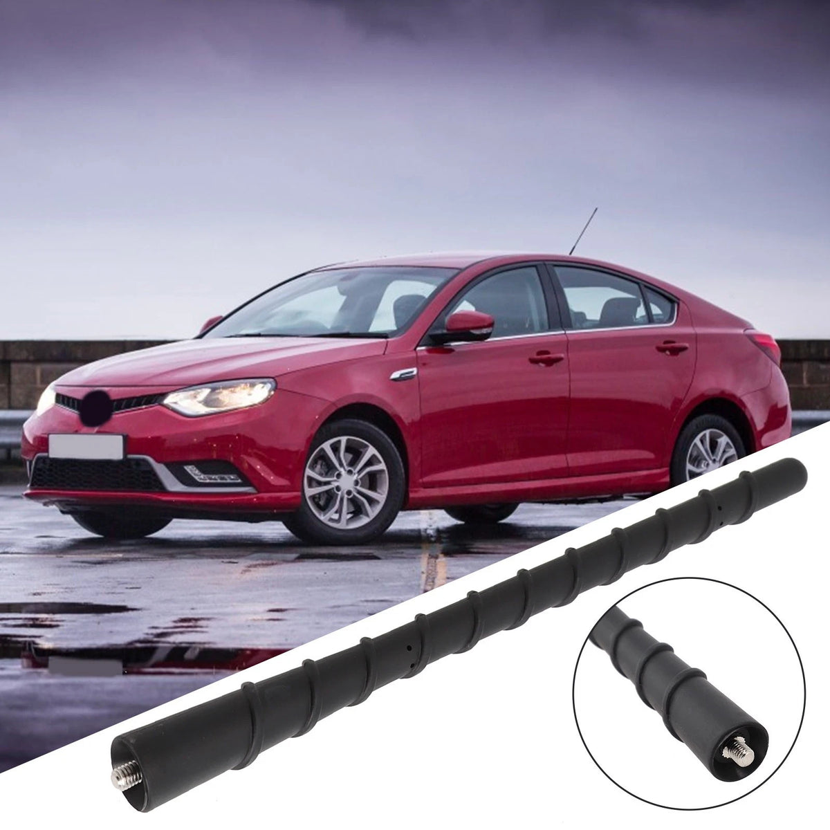 Black 7" Short Antenna Mast AM/FM 22969192 for Nissan Rogue (2008–2016)