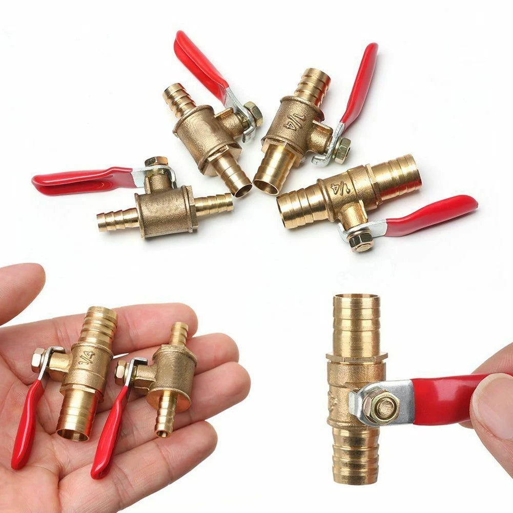 Brass Ball Valve Shutoff with Hose Barb for Various Applications