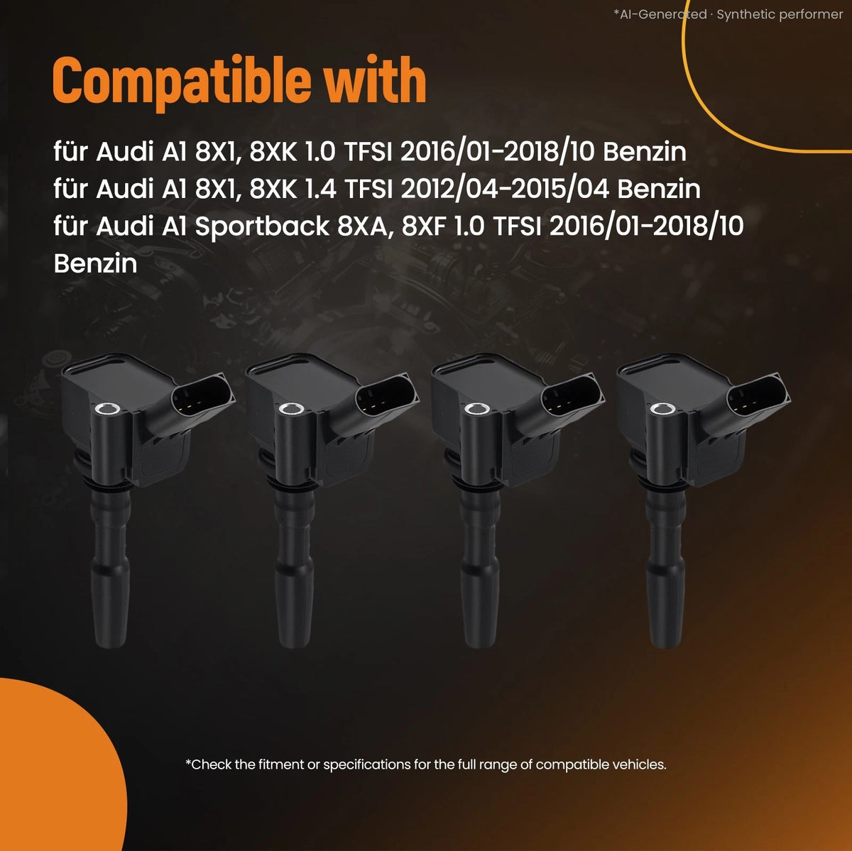 Ignition Coil Pack 4pc for VW Caddy, UP!, Golf Sportsvan (2014–2020)