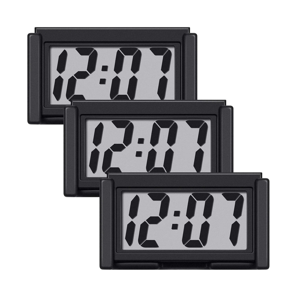 3PC Mini Digital Clock for Car Dashboard (LCD Display)