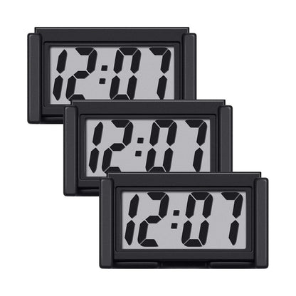 3PC Mini Digital Clock for Car Dashboard (LCD Display)