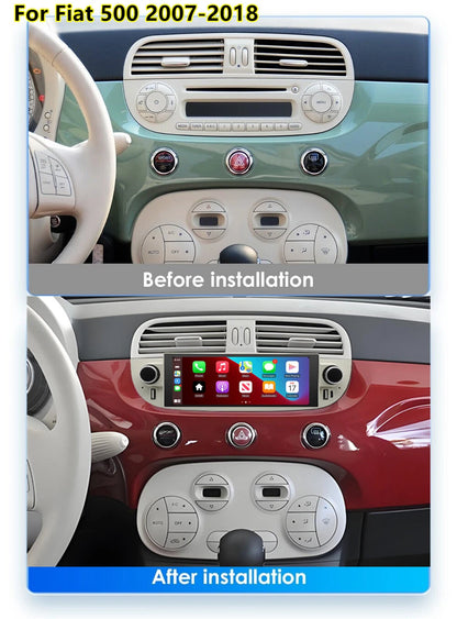 6.86" Android 14 Stereo Radio GPS Nav Head Unit for Fiat 500 (2007–2018)