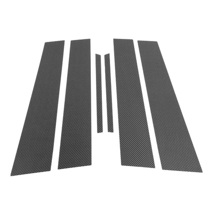 6 Pcs Car Pillar Window Trim Cover for Toyota Camry (2012–2016) Black Carbon Fiber