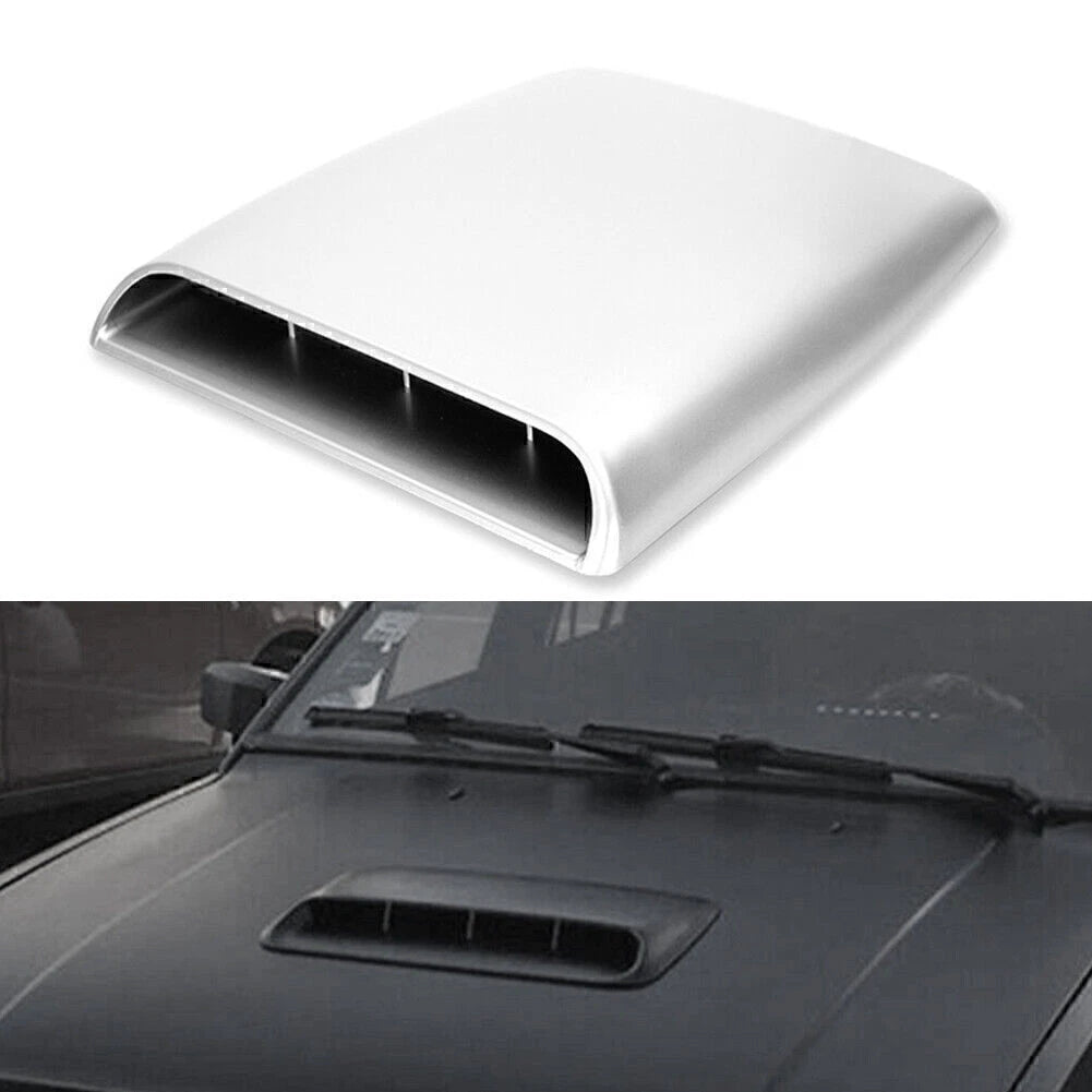 Air Flow Intake Scoop Vent Cover for Universal Car SUV (Silver)