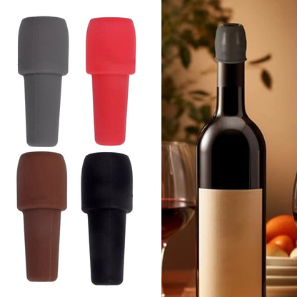 Set of 4 Wine Bottle Stoppers with Silicone Seal for Flavor Preservation