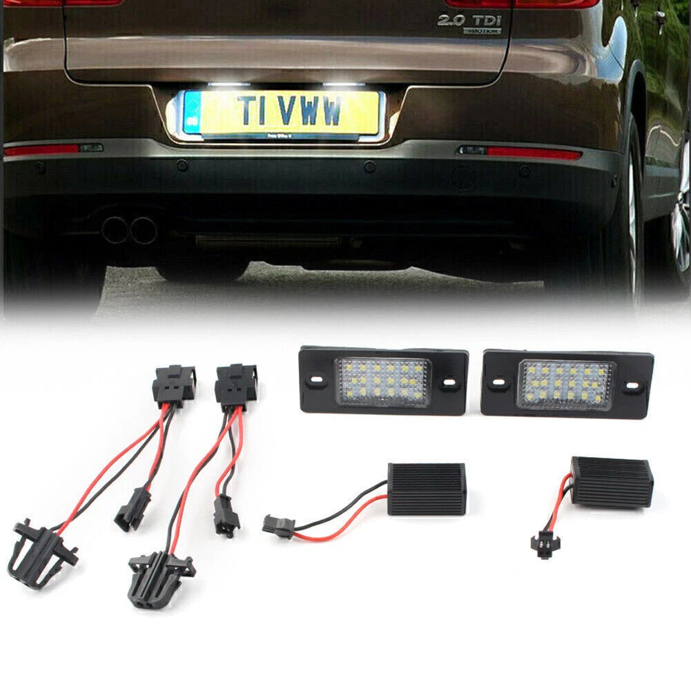 2Pcs License Plate Light for Touareg (2003–2010), Tiguan (2009–2012), Golf 5, Passat