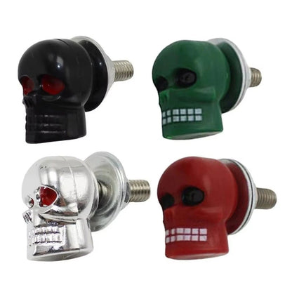 Skull License Plate Frame Bolts with Washers for Most Motorcycles