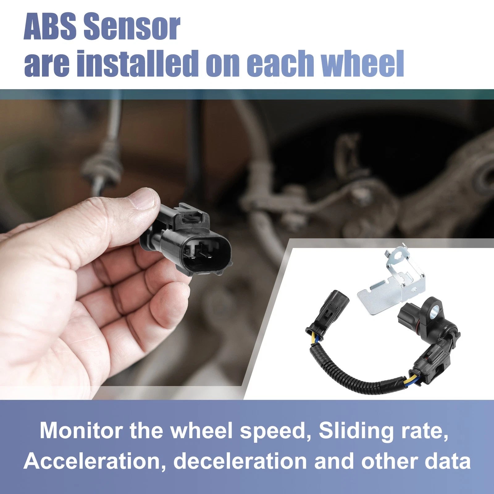 Front Left Right ABS Wheel Speed Sensor Replacement for Dodge Ram 1500 (1998–2005)